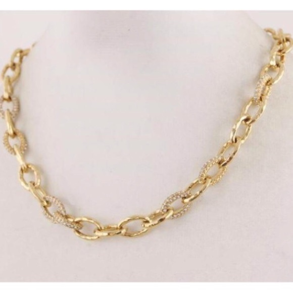 Stella & Dot Jewelry - :: Stella & Dot | GOLD Christina Pavé Chunky Link Layering Necklace